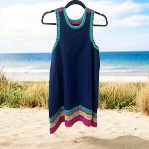 Akemi + Kin Anthropologie Womens Size SMALL Navy Racerback Crochet Midi Dress